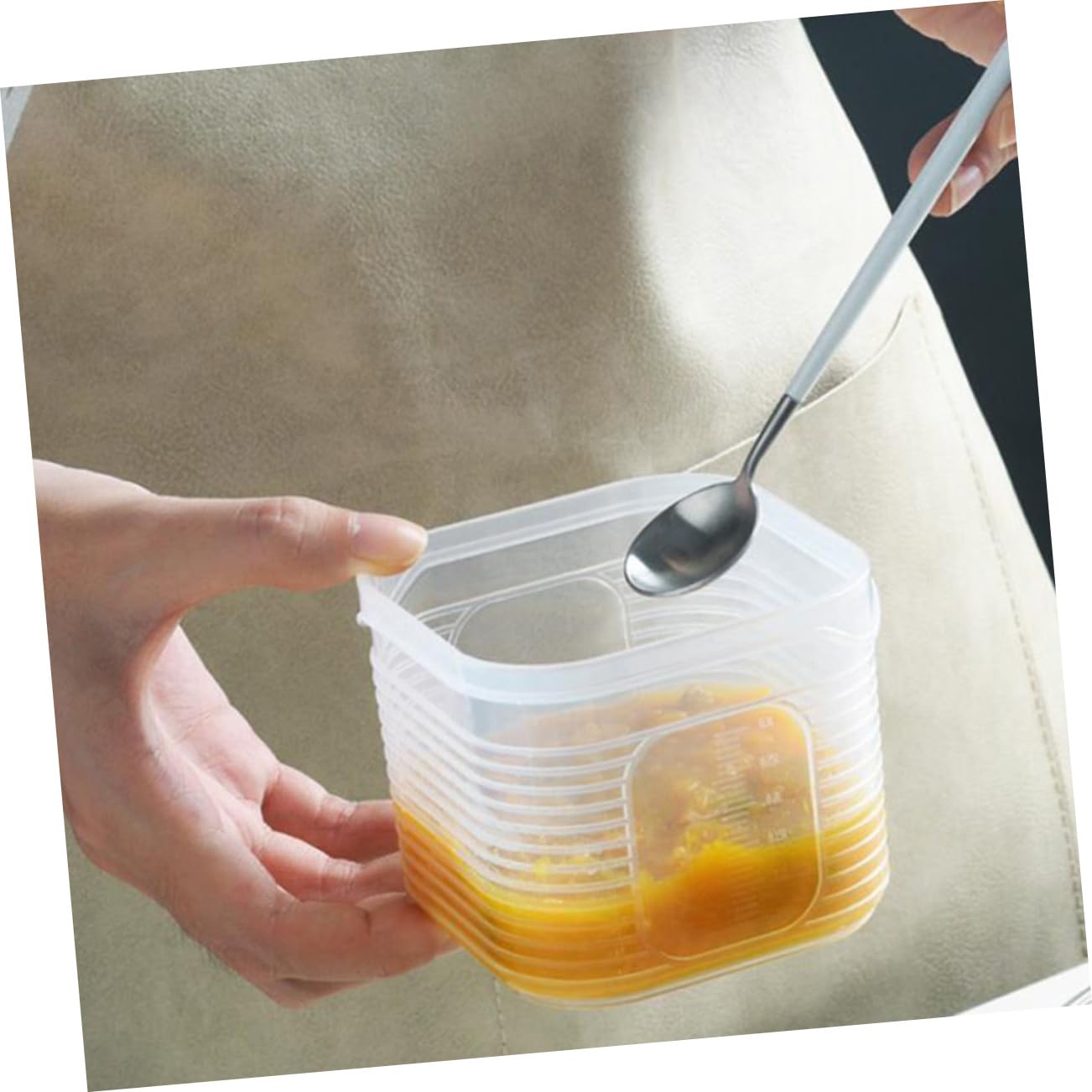 Boîte de Conservation des Aliments Carrée 7 Pièces en Plastique Blanc