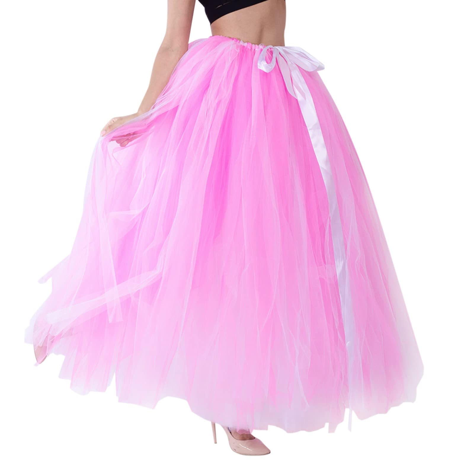 Tütü Damen Erwachsene Tüllrock Rock Handgemachter Performance Fransenrock Petticoat Kurz Tutu Pink Tanzkleid Mädchen Tanzkleider Ballett Kostüm Unterrock Tüll Große Größen Lang Mittelalter Mit