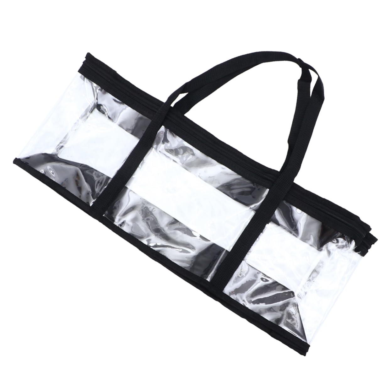 KICHOUSE Transparent CD Storage Pouch Large Capacity Book Bag for Books Fashionable for Home Car Organization Black