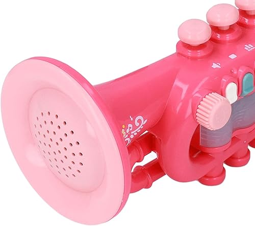 Miniatura 4 de Instrumentos musicales, trompeta para niños, juguete de música preescolar para niños y niñas (rosa)