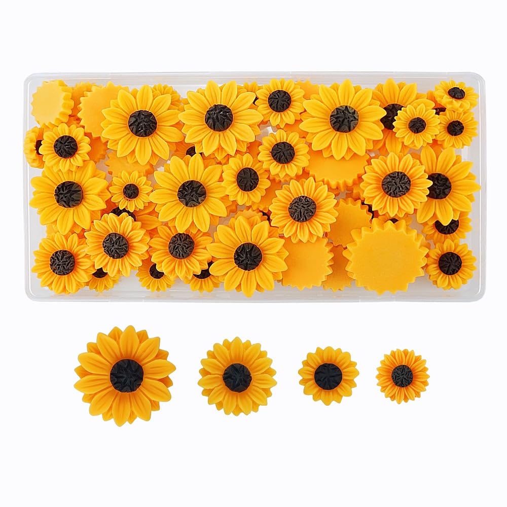 Amazon.com: FAZHBARY 70 PCS Sunflower Resin Flatback Resin