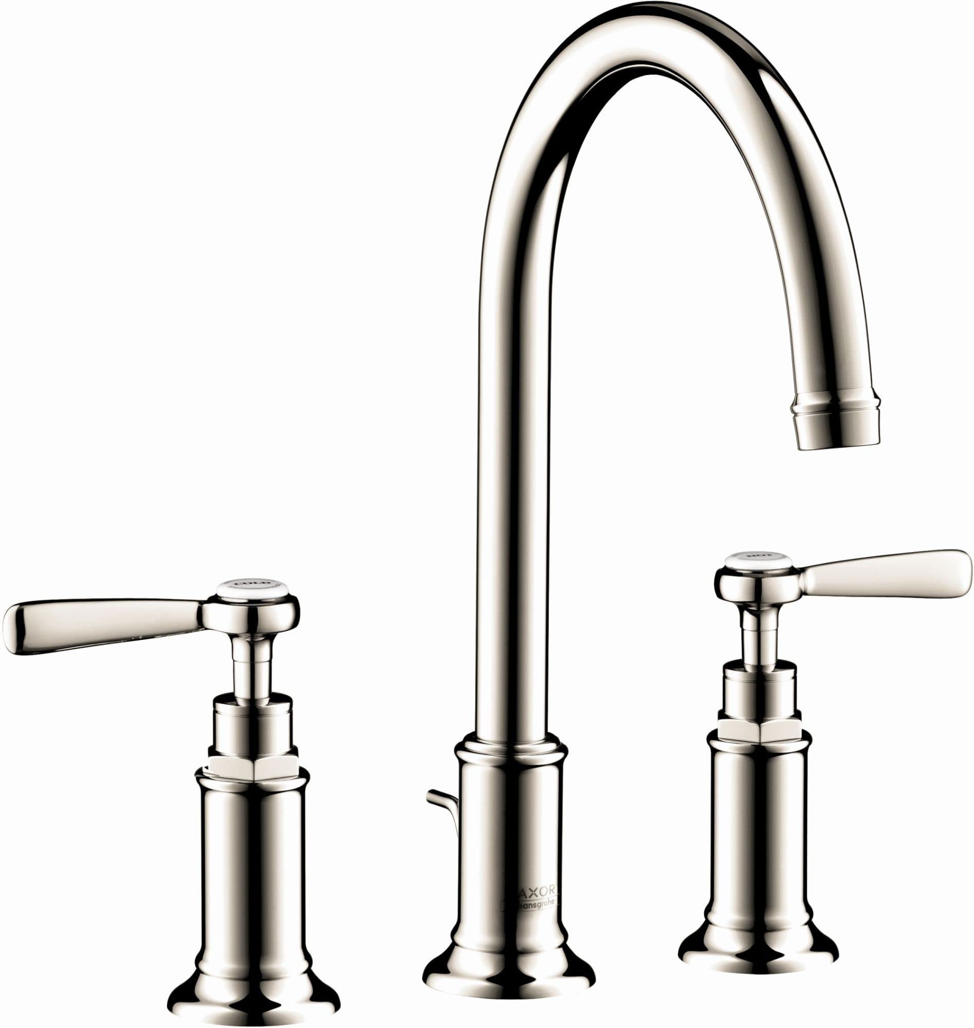 AXOR Montreux Classic Timeless Hand Polished 2-Handle 3 11-inch Tall Bathroom Sink Faucet in Polished Nickel 16514831