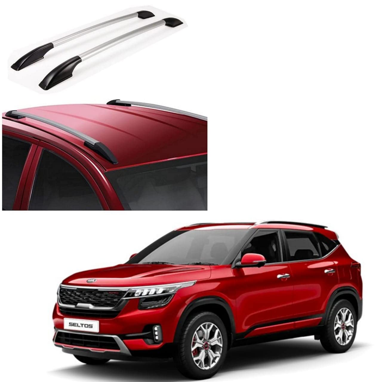 Drill Free Roof Rails for KIA Seltos All Models - Silver Color (Pack of 2)-image-40