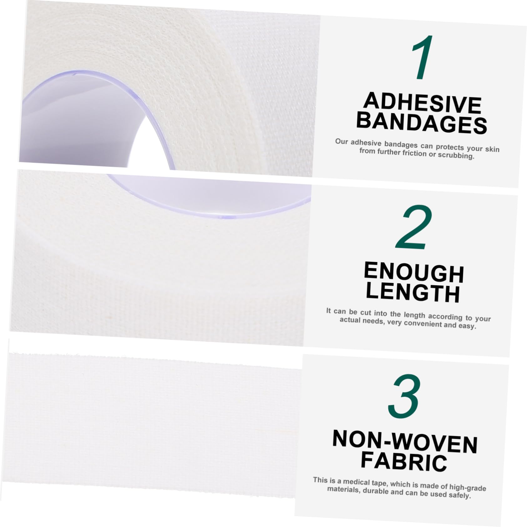 BESTYASH 1set Self Adhesive First Aid Gauze Tape of Breathable Strong Adhesive for Finger Protection Comfortable Tape for Hospital Use 5rolls