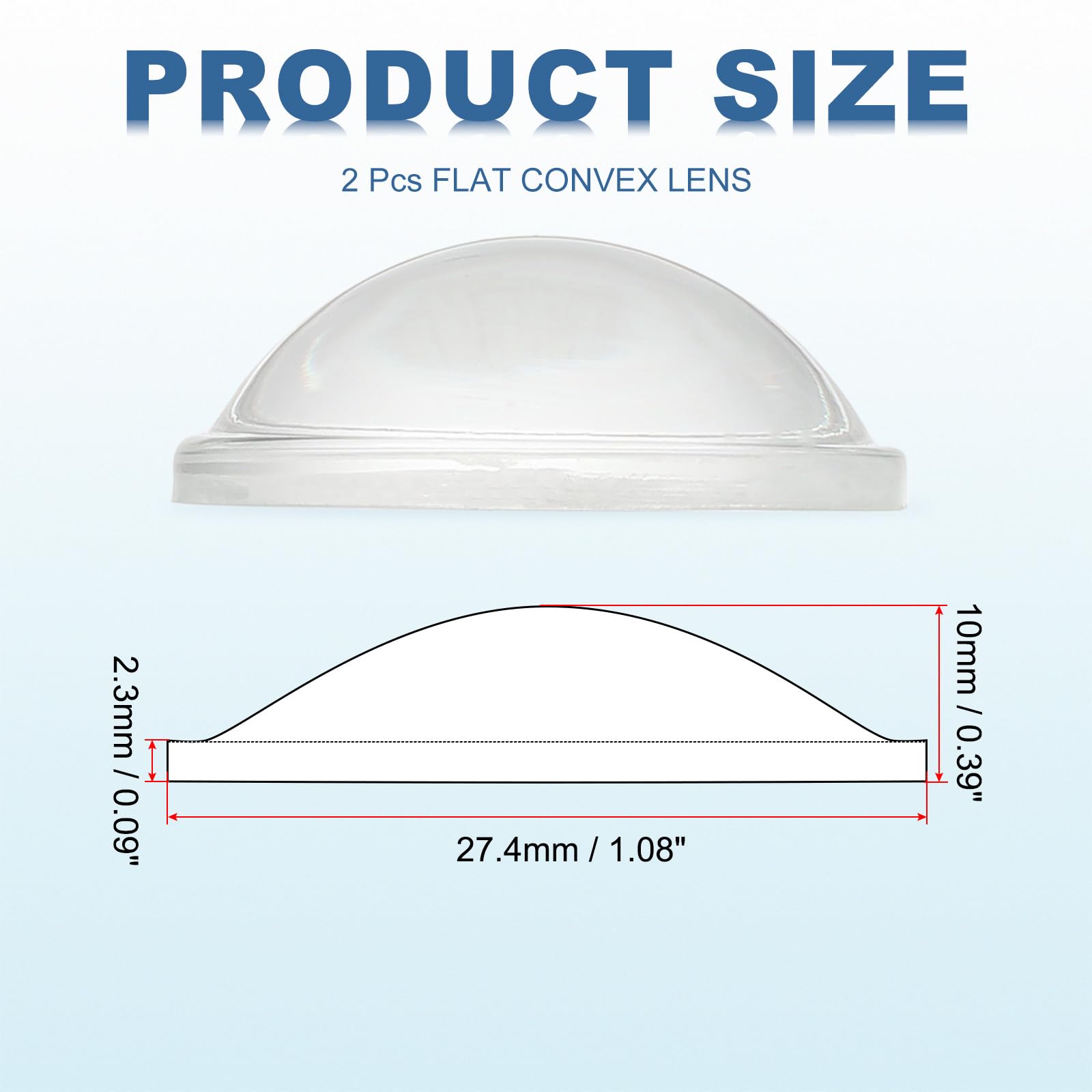 PATIKIL Diameter 27.4mm Flat Convex Lens - Image 2