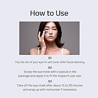 Vista 9 de Petitfee Agave Cooling Hydrogel Eye Mask 60ea (30 pares) – Parches de ojos calmantes rápidos con complejo energético azul, agave, arándano