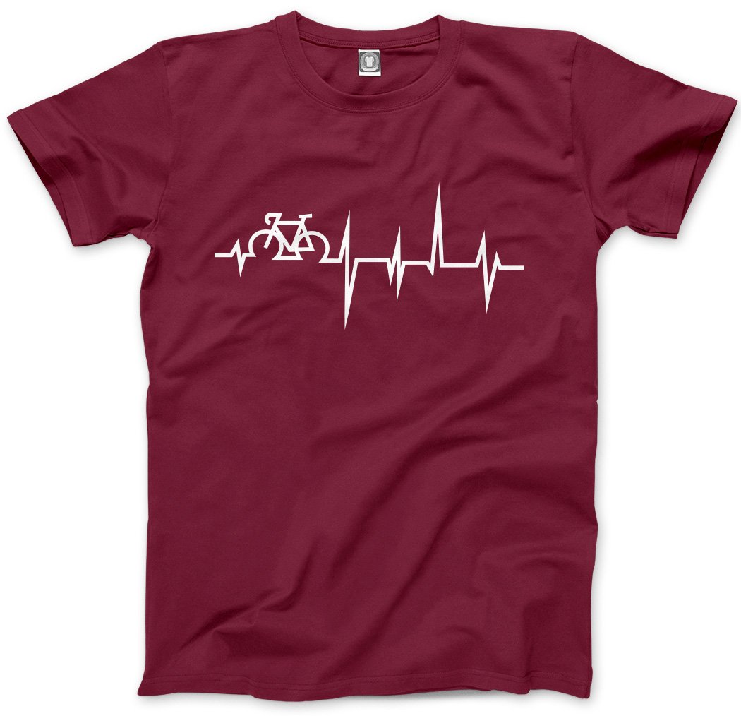 HotScamp Bike Heartbeat Men's Unisex T-Shirt - Maroon XX-Large