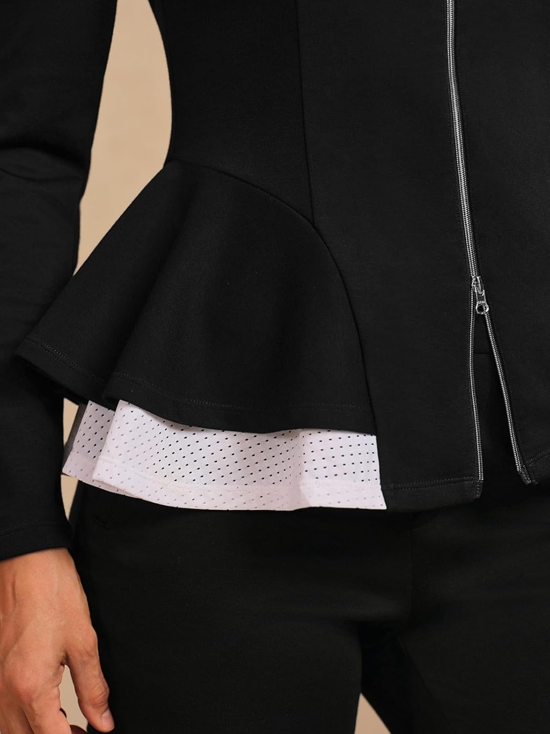 ACEGOLFS Womens Ruffle Golf Jacket Lightweight Long Sleeve Athletic Jacket Women UPF 50+ Full Zip Ladies Workout Top Yoga Gym