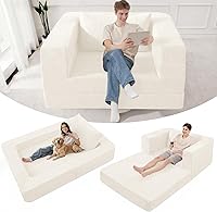 Vista 40 de Cama humana gigante para perro, cama 3 en 1 para perro de tamaño humano con funda de piel sintética lavable, cama grande plegable para mascotas