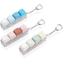 3 Packs Keyboard Fidget Toy, Clicky, Creamy & Silent 3 Types of Sound Keycap Keychain, Stress Relief Toys Adults - Helps Stay Focused and Ease Anxiety at Work or Travel