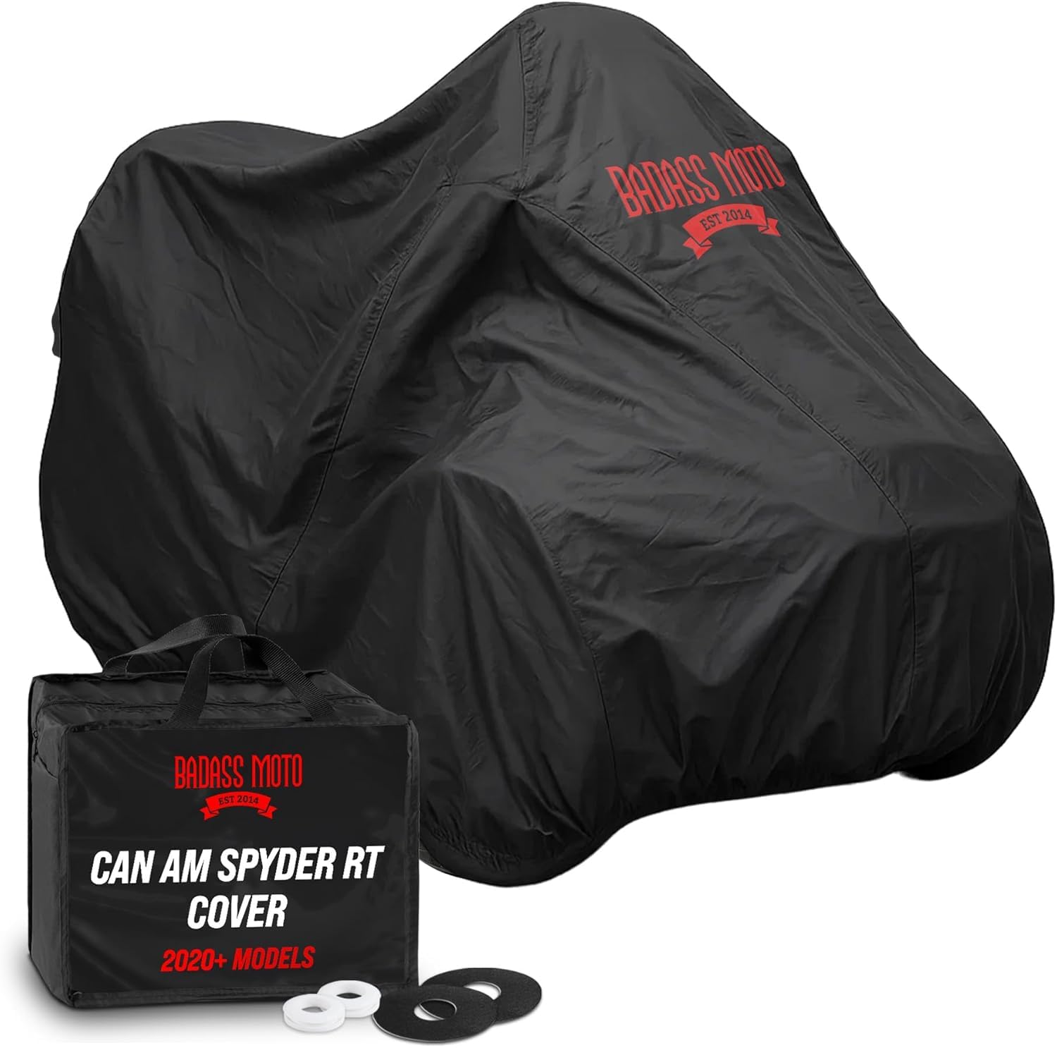 Badass Moto for Can Am Spyder Cover RT Limited. 2020-2024 Heavy Duty Cover for Waterproof Outdoor Storage Fits 2020-2024 Can Am Spyder RT Limited Accessories and Sea to Sky. Ultimate All Season Cover