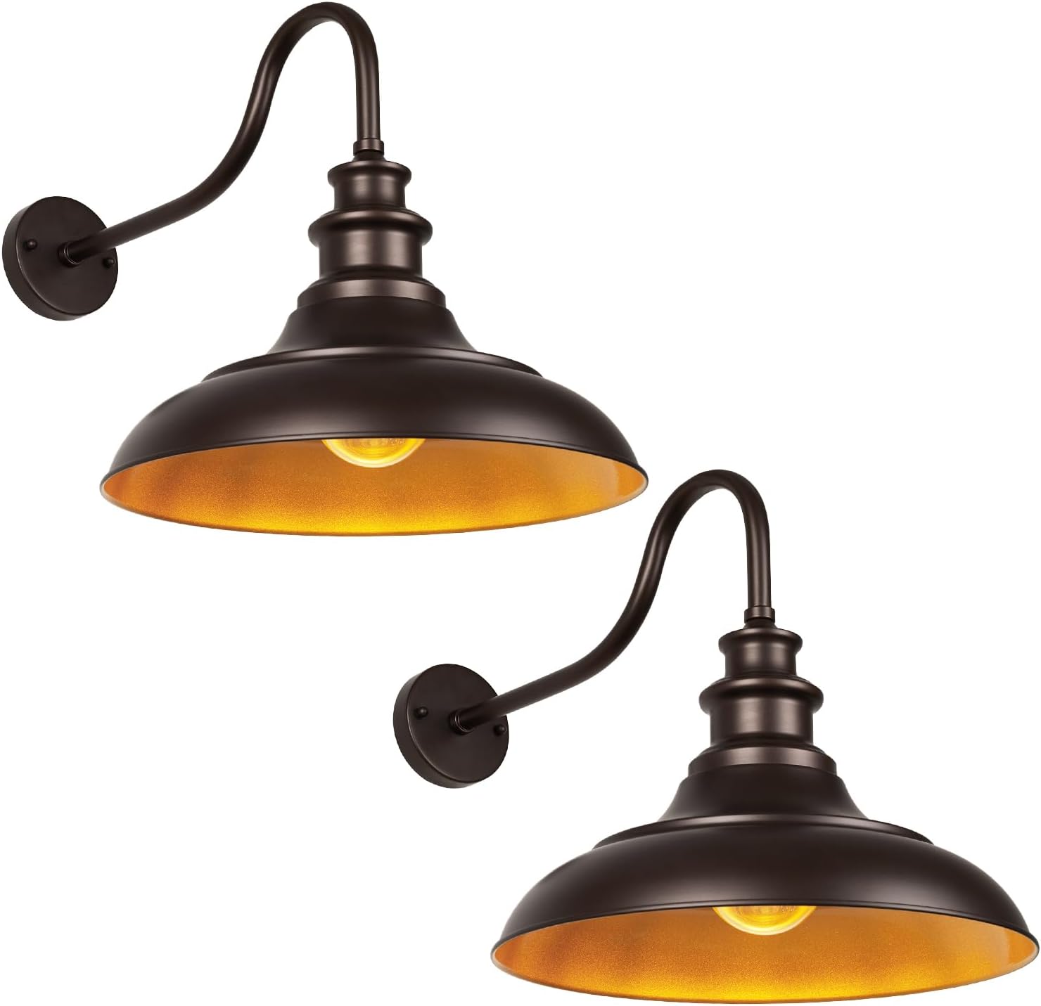 Exterior Farmhouse Gooseneck Barn Light, 16 Inch Vintage Outside Garage Light Fixtures, 1 PACK Anti-Rust Waterproof Outdoor Light for Patio Frontdoor Entryway Doorway