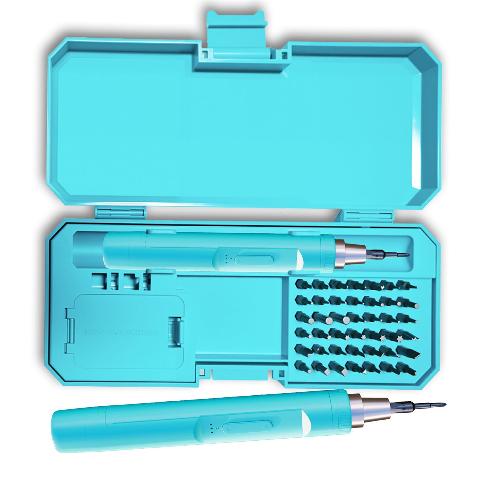 Minglea Blue Multipurpose Electric Screwdriver Set 42 In 1 With Reversible Feature Bits For Various Repair Applications Screwdriver Set