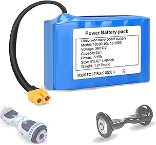 Selbstbalancierende Boards, Akku 36V 2Ah, Lithium-Batterie für Balance-Autos, 36V Hoverboard-Akkus für 72W Motor-Umrüstsätze mit XT60-Stecker