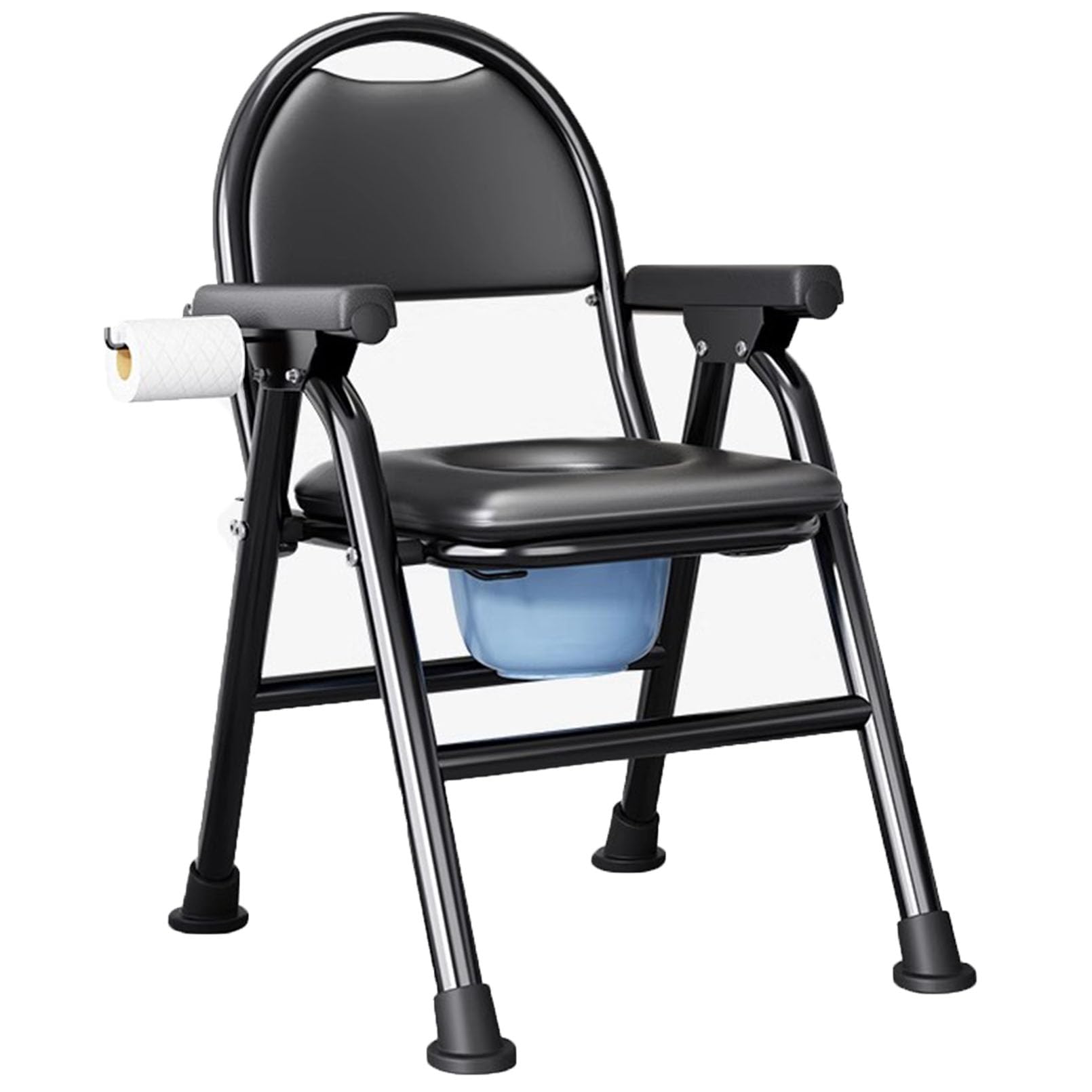 Chaise de toilette antidérapante avec dossier et accoudoirs