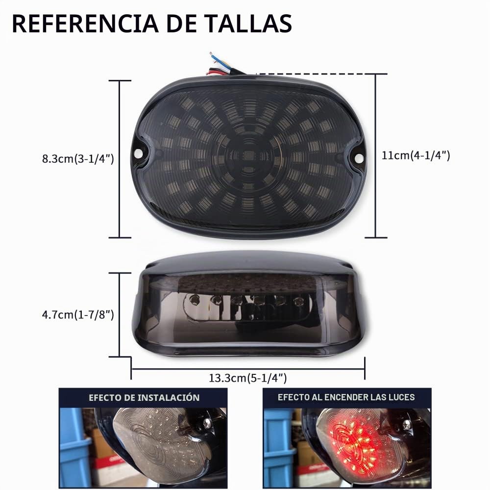 JMTBNO Luz Trasera LED para Moto Luz de Freno Luz de Señal de Giro Luces Traseras Integradas Compatible con Har-ley Dyna Sportster 883 1200 Road King Electra Glide Softail