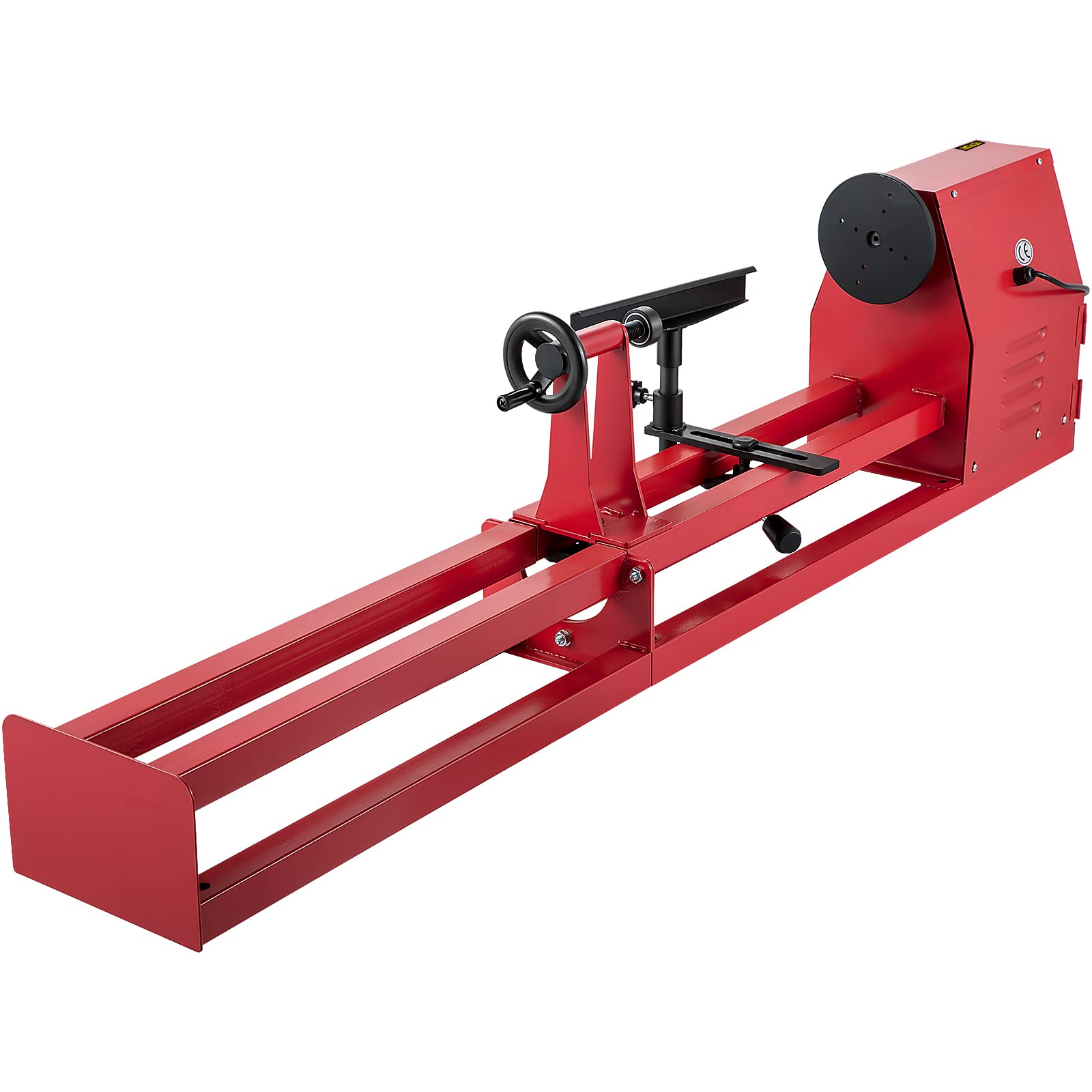 Torno de madera (400 W, 1100 – 3400 rpm, diámetro 350 mm, ancho de jeringa: 1000 mm, disco plano de 140 mm), color rojo