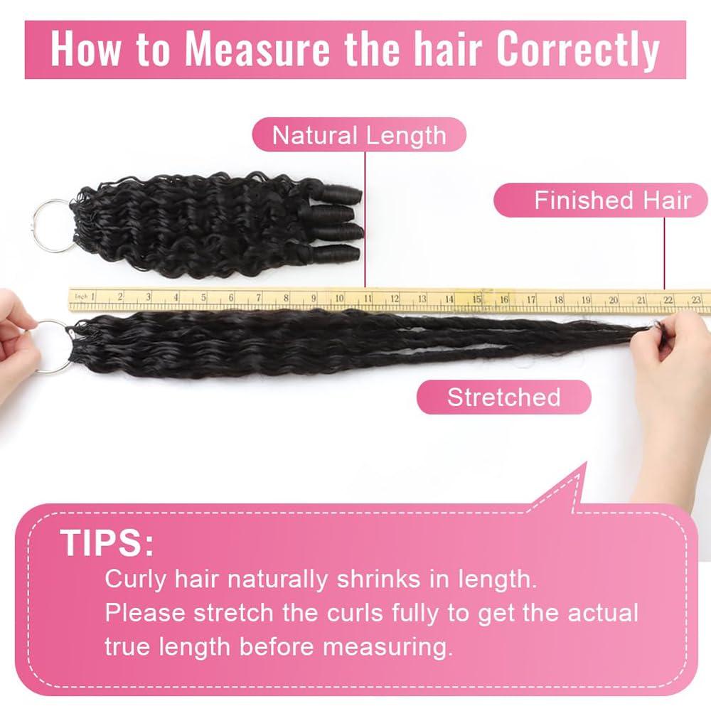 Feather Crochet Burmese Curly Miracle Knots Human Hair Extensions Echthaar Haar Knotless Invisiable Colore Natural Black 50g for Woman 16 Zoll