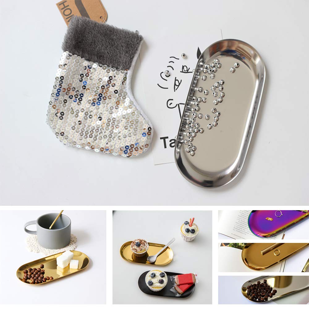 2 Vassoi In Silicone Per Bagno - Portaprofumi E Portacandele - Ovale 24.5x11 Cm - Nero Per Organizzazione - Foto 3