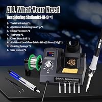 Vista 7 de TOAUTO DS90 - Kit de estación de soldadura con pantalla digital dual °F y °C, soldador de 90 W, temperatura de 302 ℉ a 842 ℉, diseño antiestático