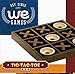 WE Games Tic Tac Toe Wooden Game, 10 Piece Premium Tic Tac Toe Tabletop Game, Solid Wood Board Game with Built in Storage, Wooden Strategy Game for Kids and Adults, Toddler Board Game