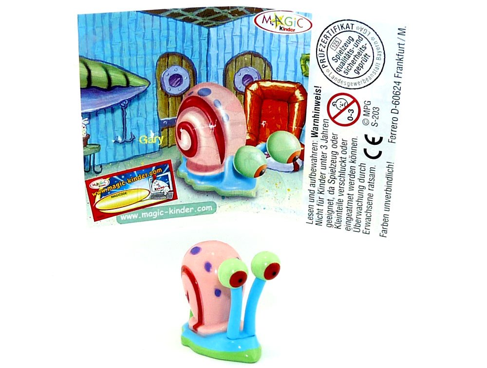 Kinder ÜberraschungGary mit deutschen Beipackzettel (SpongeBob)