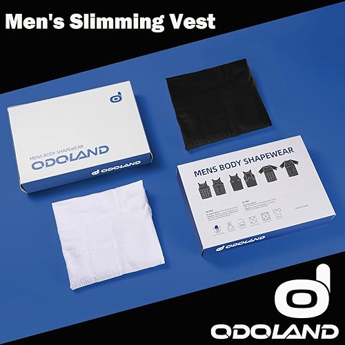 Miniatura 6 de Odoland Camisa adelgazante para hombre chaleco de compresión térmica capa base de compresión delgada muscular moldeadora
