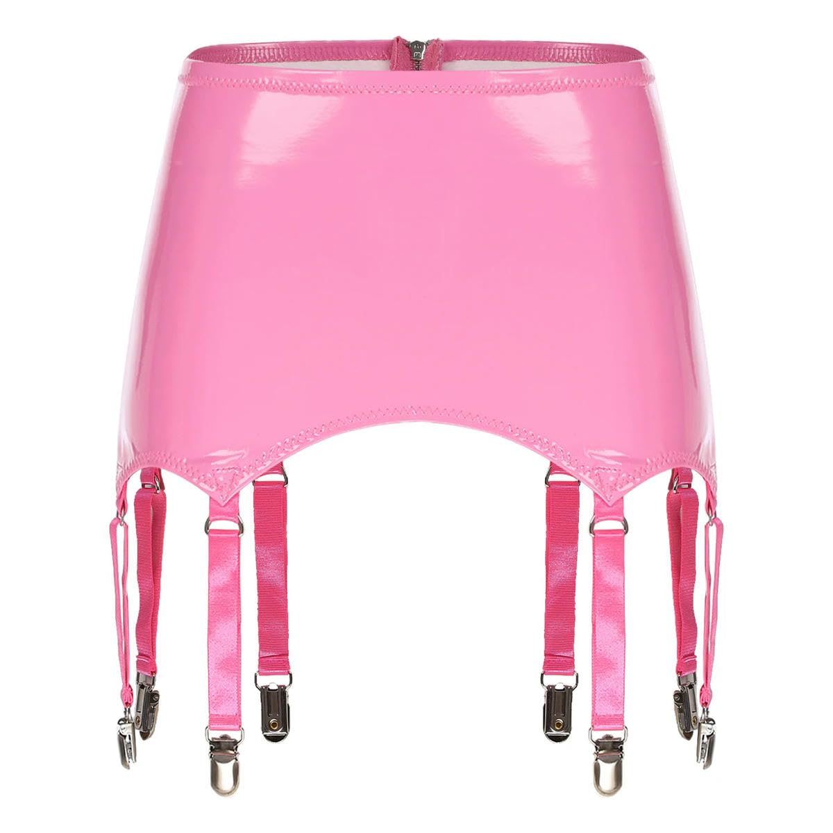 Lingerie da donna in pelle verniciata giarrettiera con clip in metallo reggicalze cintura per feste pole dance performance Clubwear