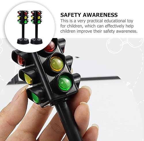 Miniatura 7 de Gadpiparty Juguetes en miniatura, 12 luces de tráfico de juguete para niños, señales de tráfico, modelo de luz, juguetes de lámpara de juguetes de