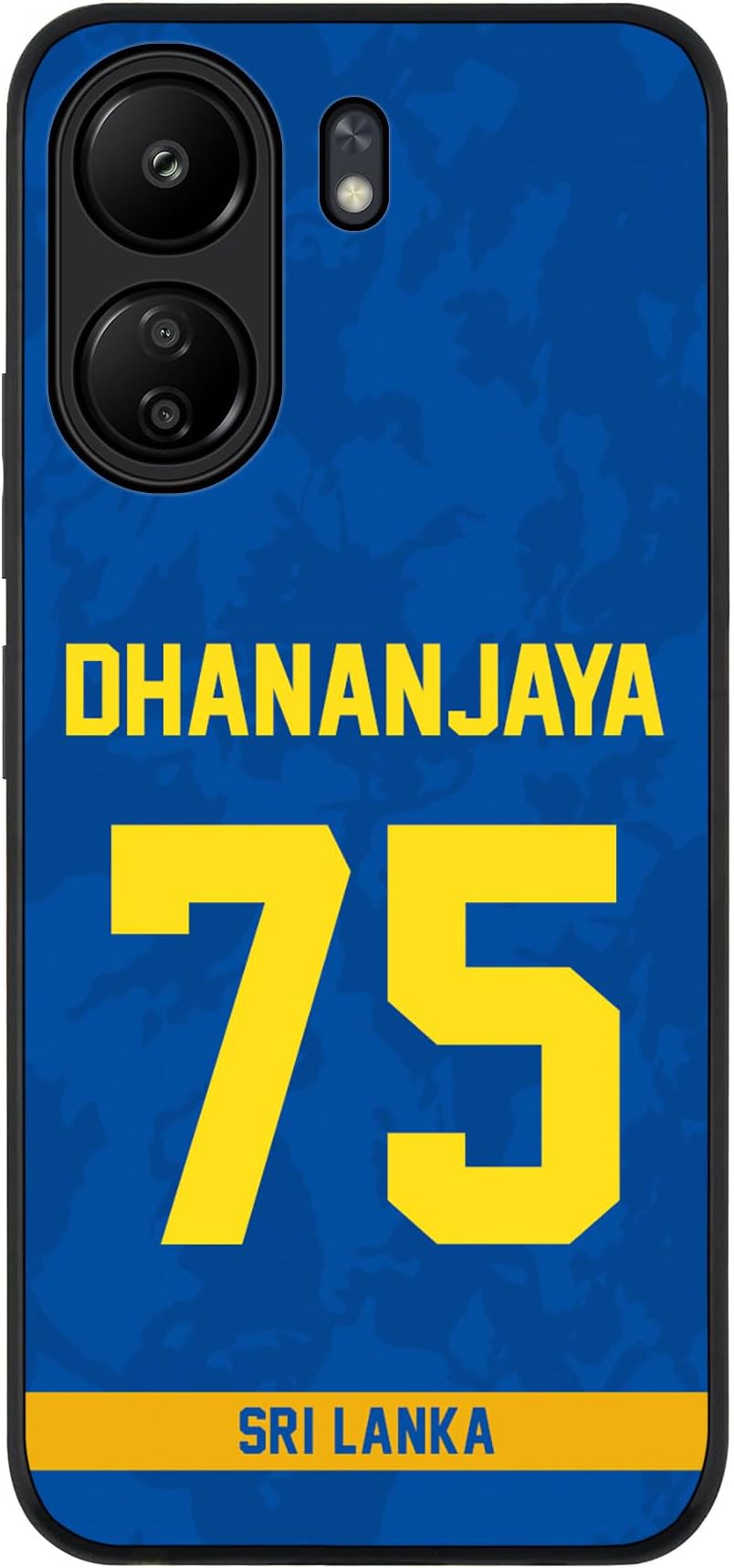 StylizeddStylizedd Rugged Black edge case for Xiaomi Poco C65, Slim fit Soft Case Flexible Rubber Edges Anti Drop TPU Gel Thin Cover - Team Sri lanka Dhananjaya de Silva, Jersey No 75