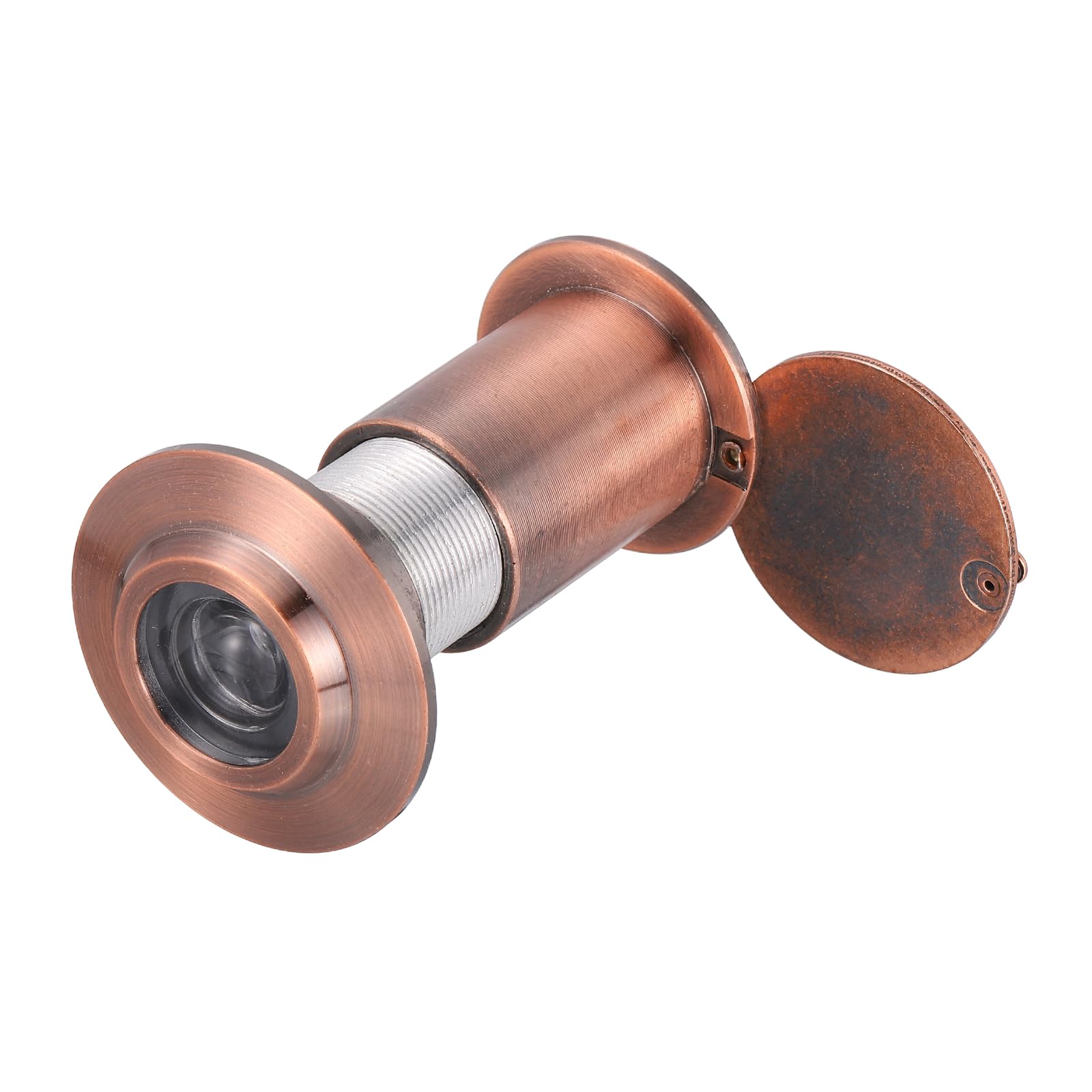 PATIKIL 35 mm Door Viewer Peephole, Zinc Alloy 200-Degree Privacy Door Viewer with Heavy Duty Rotating Privacy Cover Fits for 1-13/16" to 3" for Home Office Hotel, Red Bronze