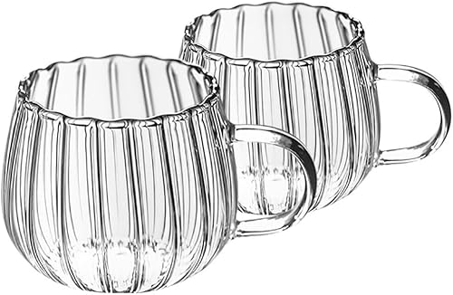 PRETYZOOM Tazas de calabaza de cristal, tazas de capuchino, tazas de leche, taza de calabaza de vidrio, taza de café, tazas de té, tazas de té,