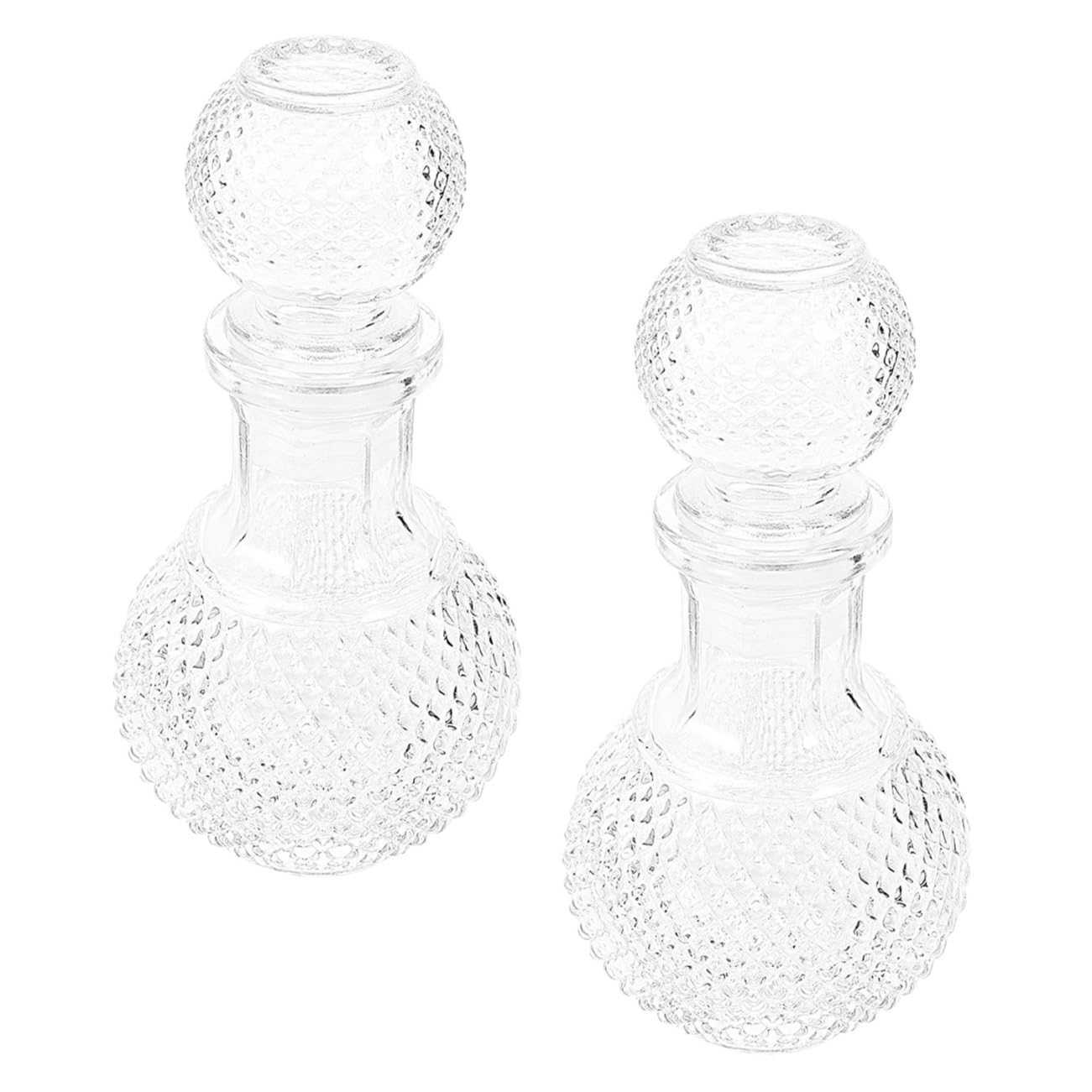 Artibetter 2pezzi Bottiglia di Vetro Decanter per Vino Trasparente Ispessito di Dispenser per Liquori Decorativi Adatto per Ristoranti Bar Case Hotel