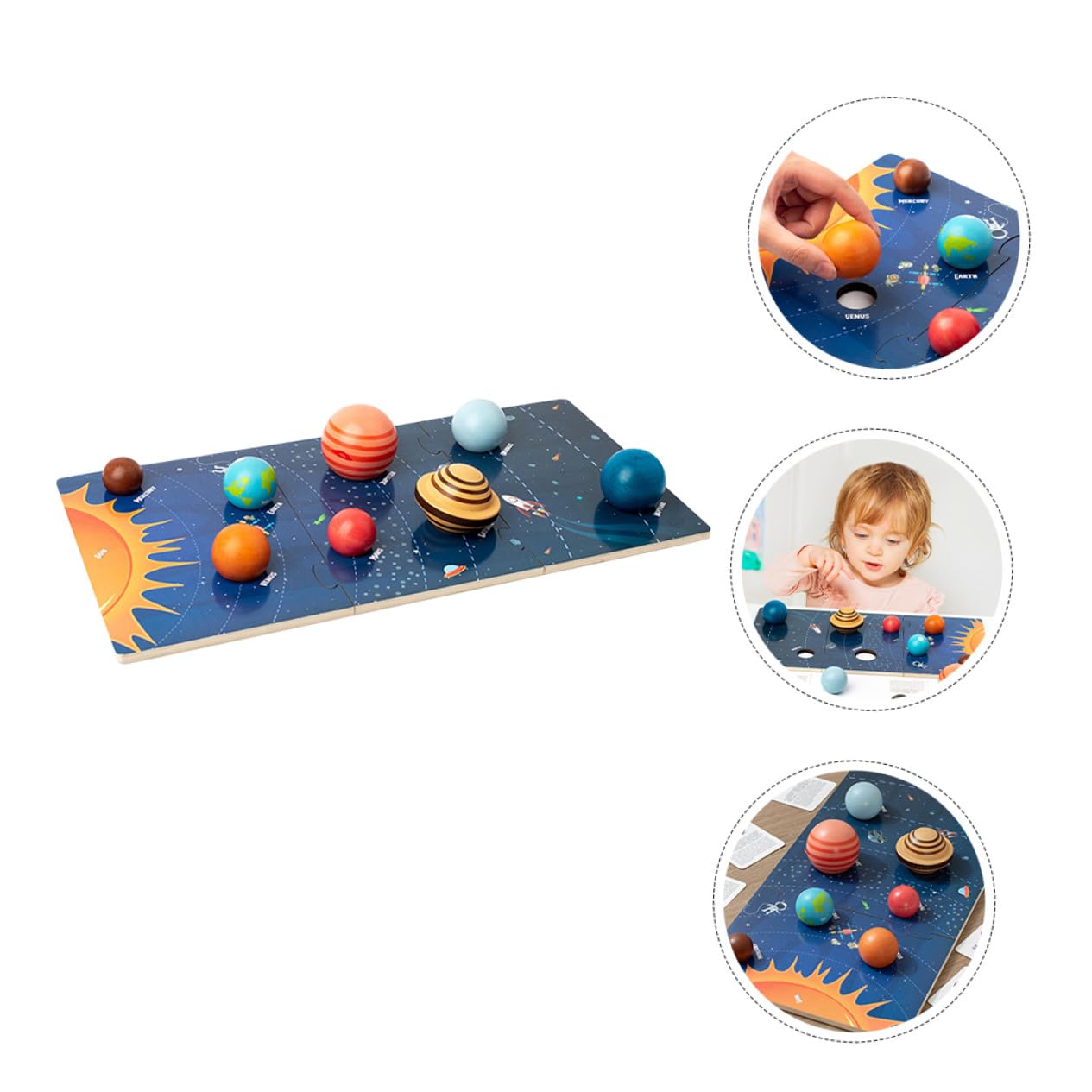Rompecabezas de Planetas Montessori de Madera 1 Juego para Niños