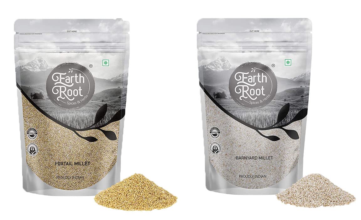 EarthRoot Combo Pack of 2 Foxtail Millet 500 gm and Barnyard Millet 500 gm