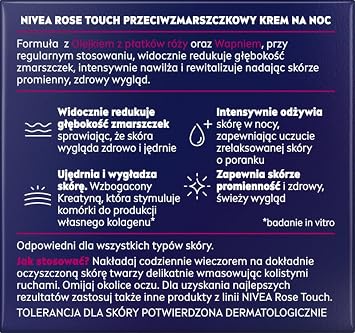 NIVEA Aqua Rose Kırışıklık Karşıtı Gece Yüz Bakım Kremi 50ml, Kalsiyum, İnce Çizgi Görünümü, Sıkı Cilt (2 paketi)