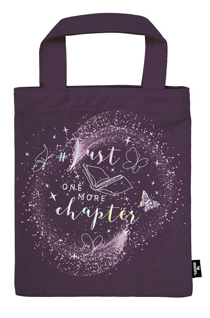 moses. Just One More Chapter Lovestory - Bolsa de tela para libros, bolsa de regalo, 100% algodón, reutilizable, ecológica, con efecto holográfico