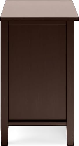 Miniatura 7 de SIMPLIHOME Warm Shaker - Mesita de noche de transición de madera maciza de 24 pulgadas de ancho, color marrón rojizo, para sala de estar y dormitorio