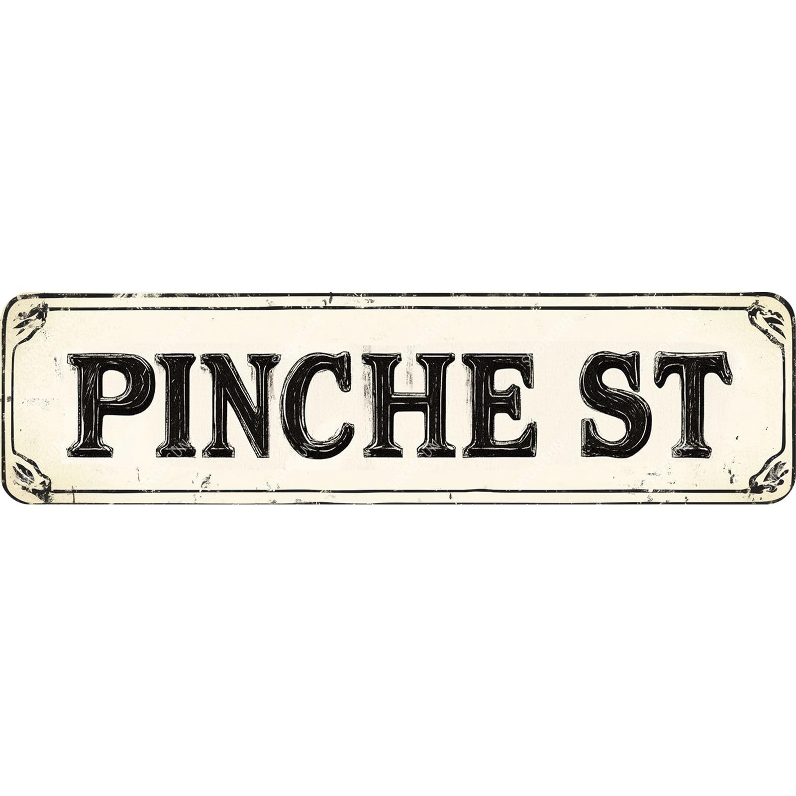 Pinche St Street Tin Sign Aluminum Metal Sign Wall Decor for Home Farmhouse Bar Cafe Fence Yard Decor 4x16 Inch