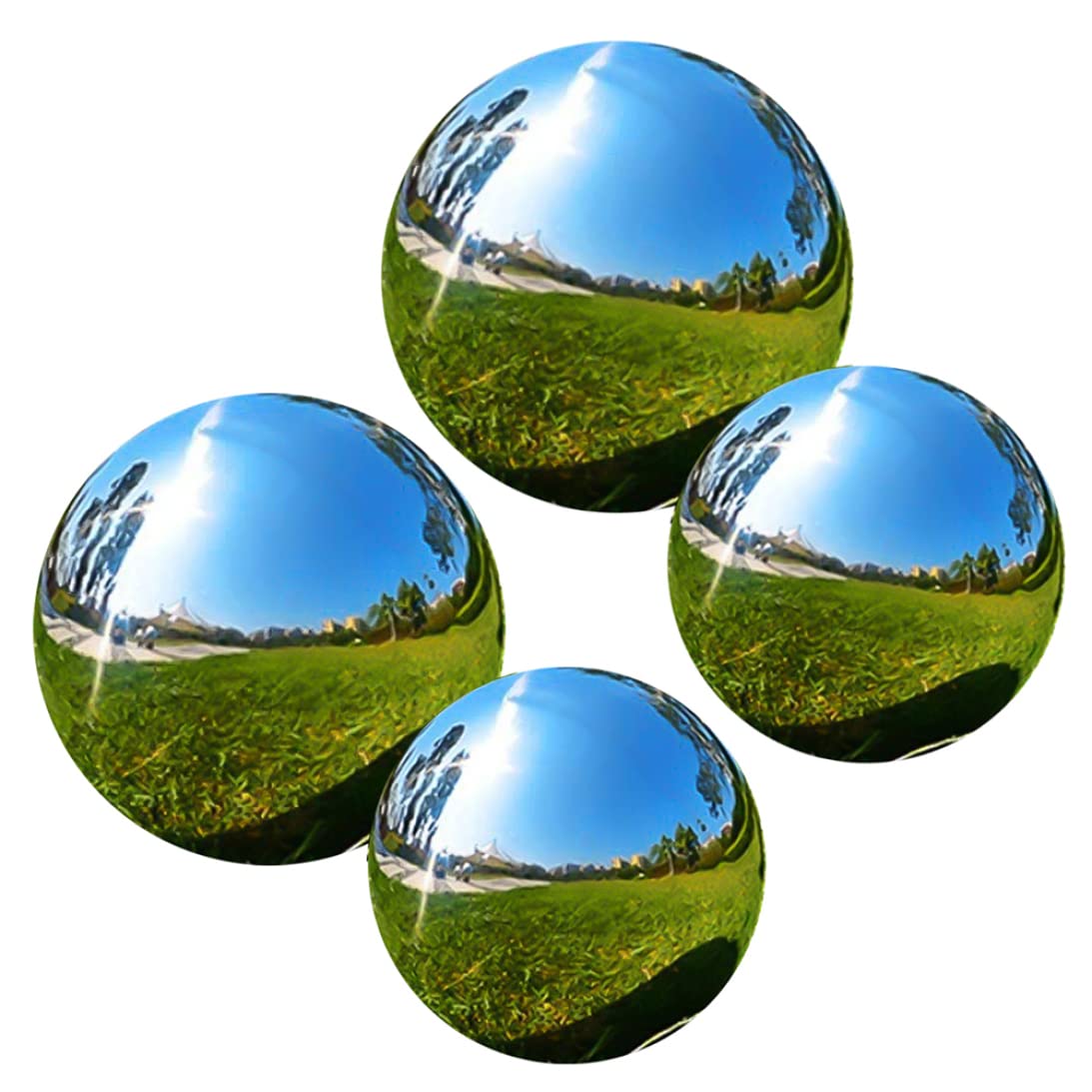 Bola de acero inoxidable para jardín Hilai: juego de 4 esferas reflectantes de espejo