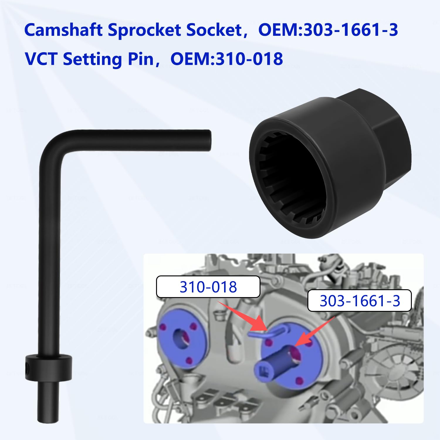 ZKTOOL Strumento di bloccaggio della fasatura dell'albero a camme del motore, compatibile con Ford 1.0L Ecoboost, strumento di bloccaggio del volano, installazione guarnizione olio coperchio anteriore