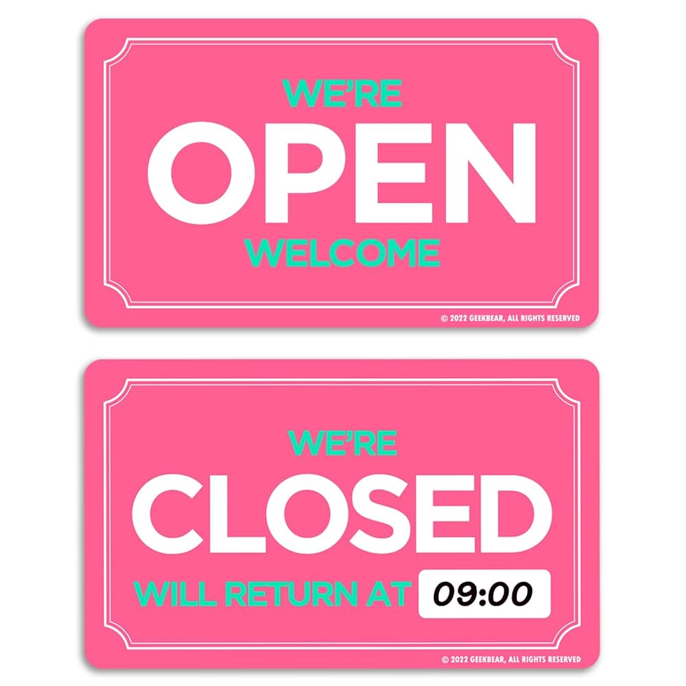 日常　サイン　セット Amazon | Open Closed Sign (10. Pink)オープンクローズドサイン