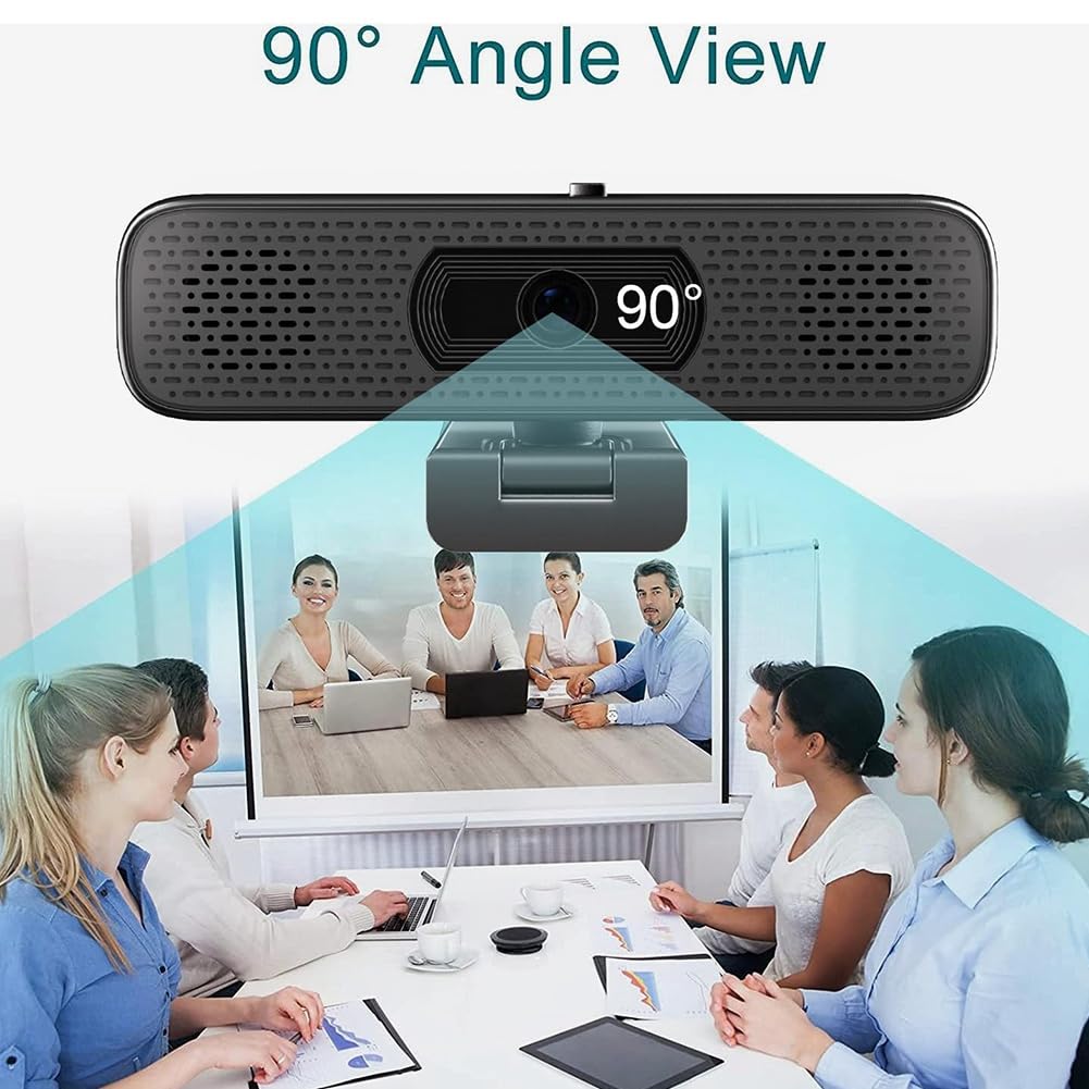 Webcam 2K HD compatible con ordenador de sobremesa y portátil, equipada con micrófono integrado, 2 altavoces, cámara USB para videoconferencias.