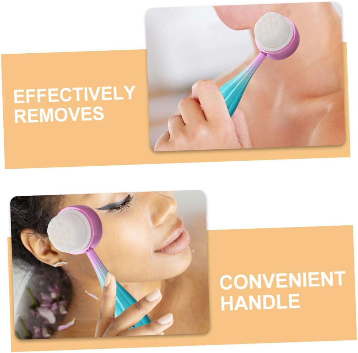 2pcs Silicone Facial Scrubber Dual-Sided Manual Face Cleansing Brush Set for Exfoliating and Blackhead Removal, Green Silicone Skincare Tool for Deep Facial Cleaning