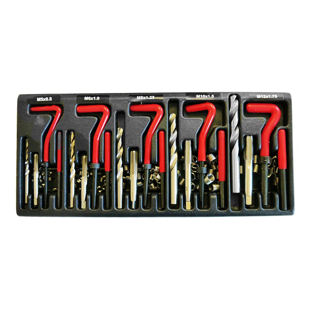 Rosca de kit de reparación de 131 tlg. M5 M6 M8 M10 M12 de roscar para insertos de vaina