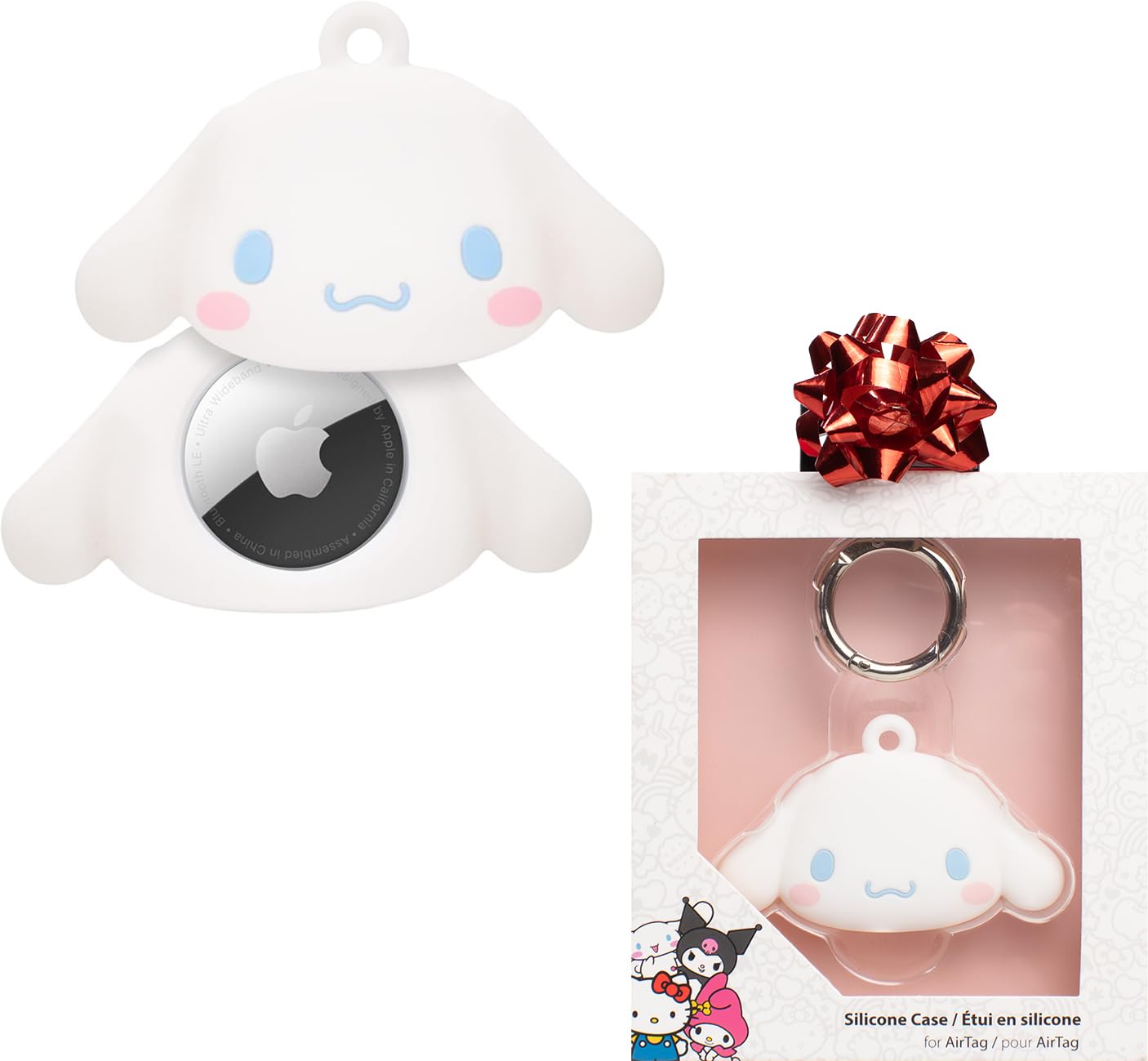 iFace Sanrio Friends Special Edition Silicone Protective Cover [ Compatible with Apple AirTag ][Cute Character Case] [Carabiner Keychain Clip Included