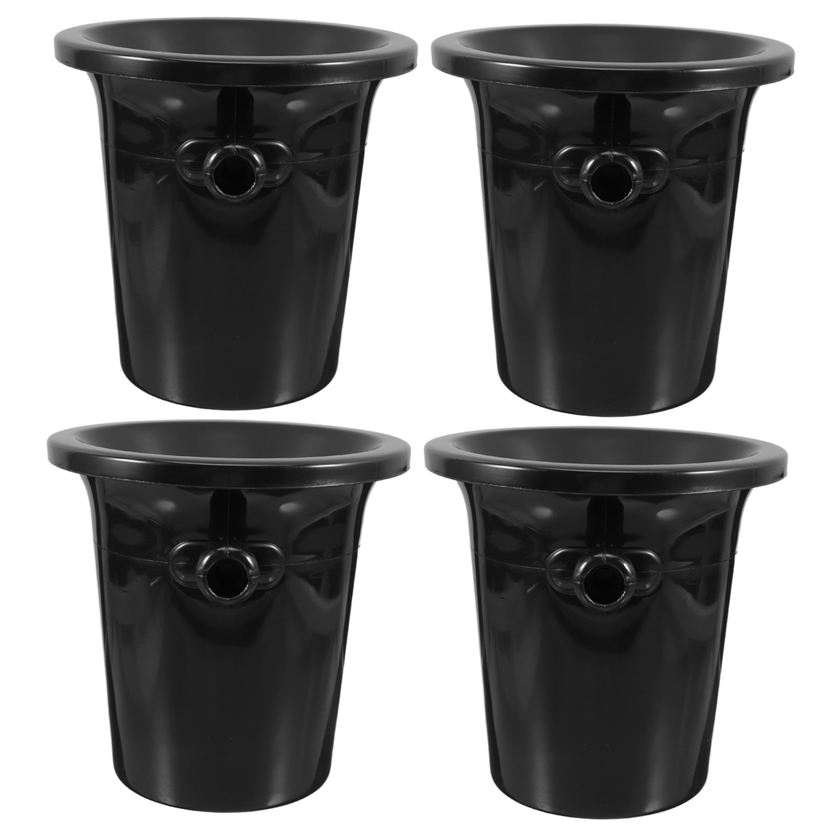 Escupidera Negra de Plástico Doble Asa y Diseño Occidental para Cata de Vinos, Cubos de Hielo Redondos y Resistentes para Bodegas y Tiendas Especializadas