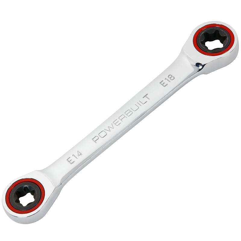 Chave Estrela E-Torx E14/E18 com Catraca Dupla Powerbuilt 72 Dentes, Aço Cromo-Vanádio, Modelo 641761