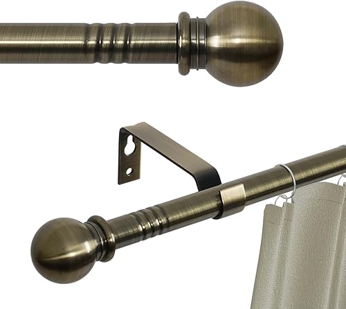 Barras de cortina para ventanas de 28 a 48 pulgadas, juego de barras de cortina blancas con soportes, barras de cortina ajustables decorativas para