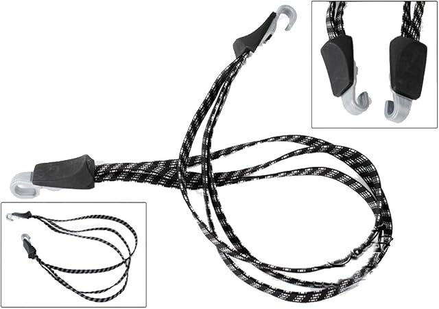 LU2000 Mountain Bicycle Elastic Hooks Bike Rope, Bungee Straps Cords, 600 mm Strap Band Ties Luggage Spring Sling for Camping Loads on Bicycles House Moving
